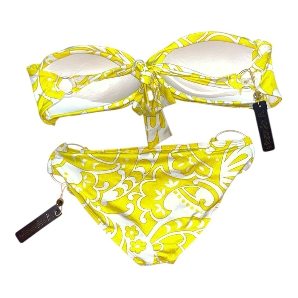 Vitamin A Yellow and White Bikini Swimwear - Picture 3 of 4